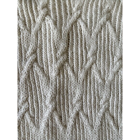 Vintage 100% Alpaca Cable knit Fisherman Pullover Crew Neck Nordic SoHo Boho SzL - Picture 3 of 5